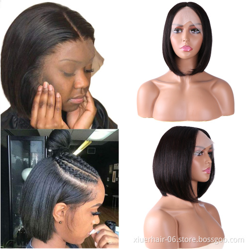 Wholesale Transparent HD Full Lace Bob Human Hair Lace Frontal Wigs For Black Women Brazilian Virgin Hair Lace Front Wig